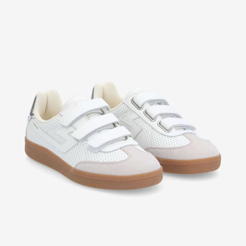 SHEFFIELD STRAPS W - PUNCH/NAP/SUEDE - BLANC/BLANC CASSE